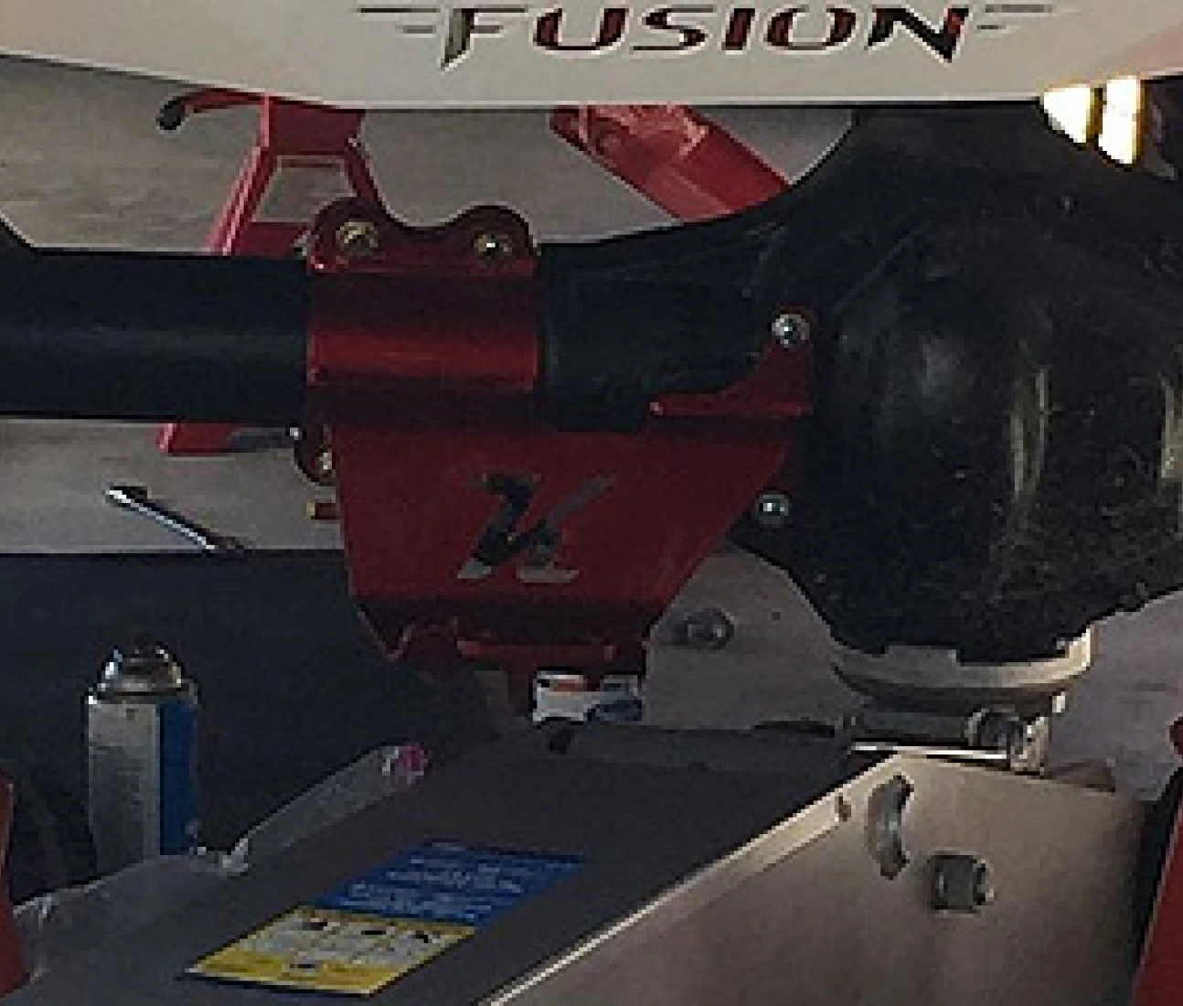Car suspension system with red components